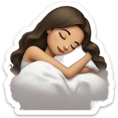 Brunette girl sleeping sticker