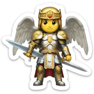 Saint Michael the Archangel with an enorrmous sword sticker
