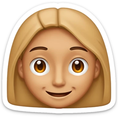 A smiling face with barely open eyes. sticker