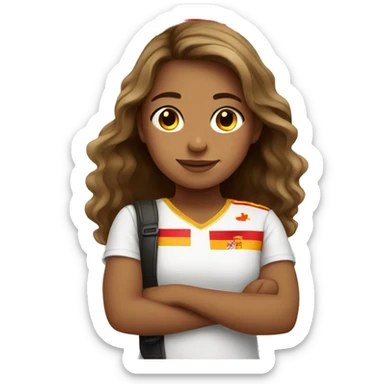 girl with spain flag sticker