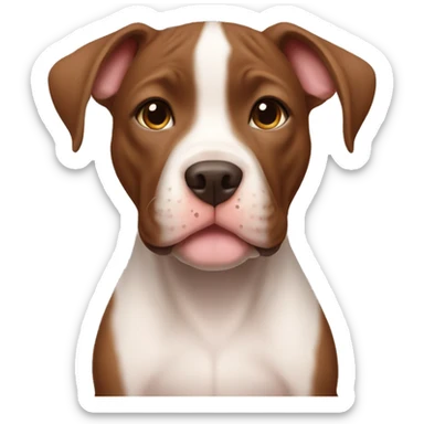 Brown Pitbull puppy sticker