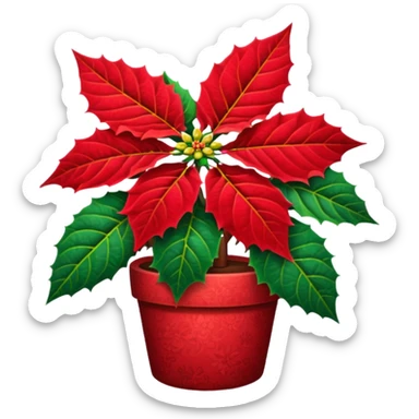 Poinsettia emoji sticker
