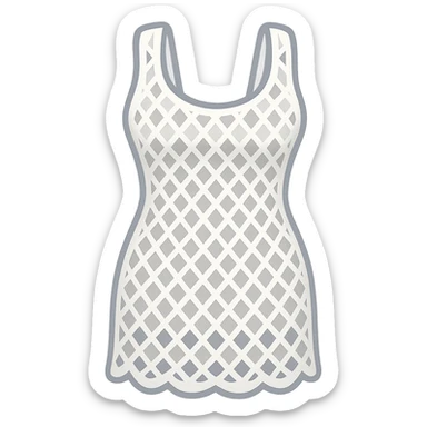 white crochet swim coverup dress twitter emoji style  sticker
