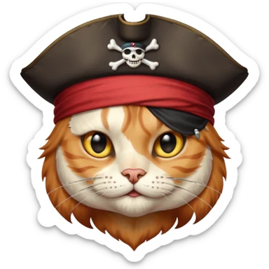 pirate cat face with human body sticker
