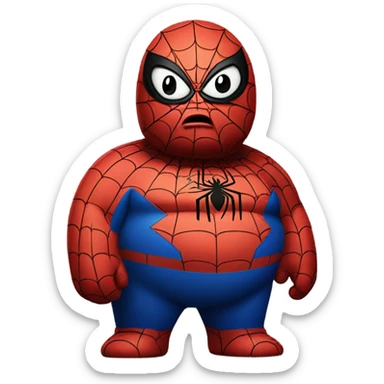 heartbroken fat Spider-Man sticker