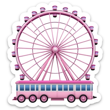 mix light pink dark pink and white theme park Ferris wheel sticker