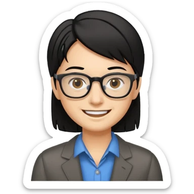 Un locutor de radio, pelo negro con canas, con gafas sticker