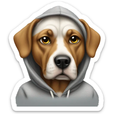 Dog wearing hoodie smoking a cigare sticker