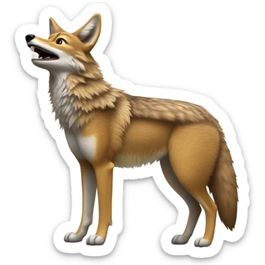 Coyote howling sticker