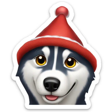 Christmas husky sticker
