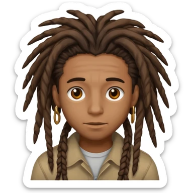 brown boy with aesthetic dreads sticker