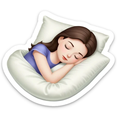 sleeping brunette white girl with a silk pillow sticker