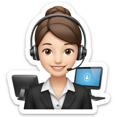 receptionist face with singe bun sticker