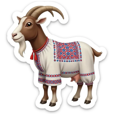 ANIAMAL GOAT UKRAINIAN FOLK STYLE sticker
