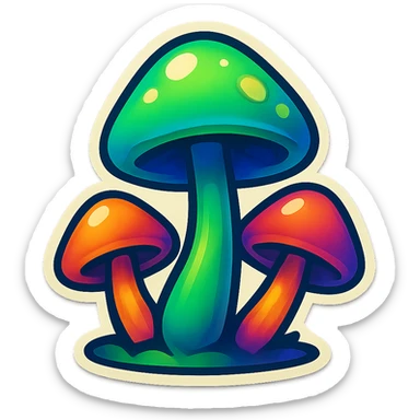alien mushrooms, mushroom patches, variation 3 sticker