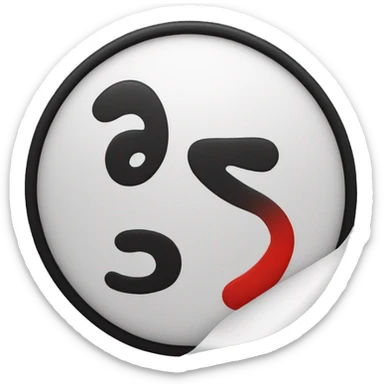 A black colour round circle, in it a letter 's' in white colour and a latter 'x' in red colour  sticker