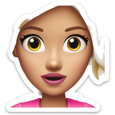 barbie with a shocked face sticker