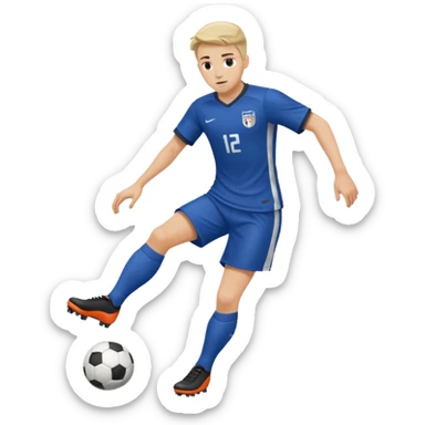 A soccer Player, WHO only hast a head and one foot beneath the head sticker