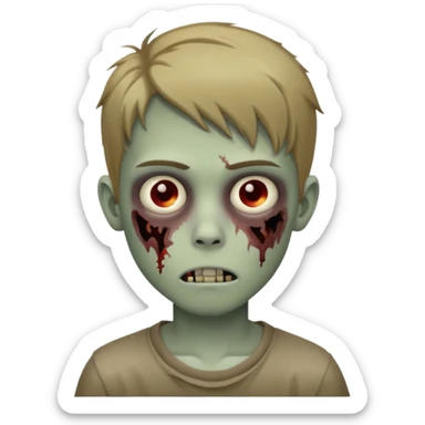 boy zombie teen with dark blonde hair sticker