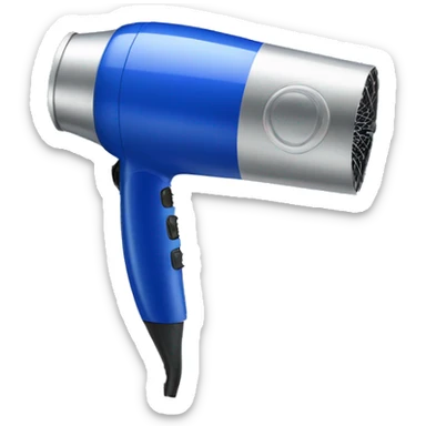 Realistic cobalt blue hair dryer isolated  sticker