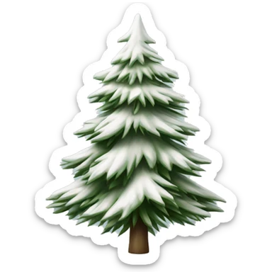 actual white fir christmas tree isolated.  sticker