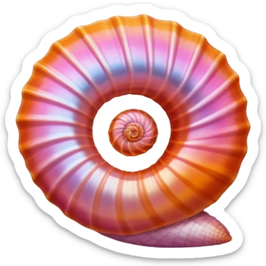 Pink and orange sea shell sticker