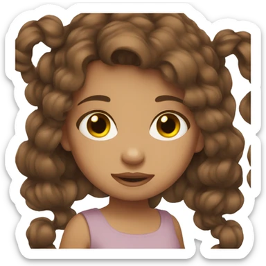 Brown hair Girl with brown hair baby sticker