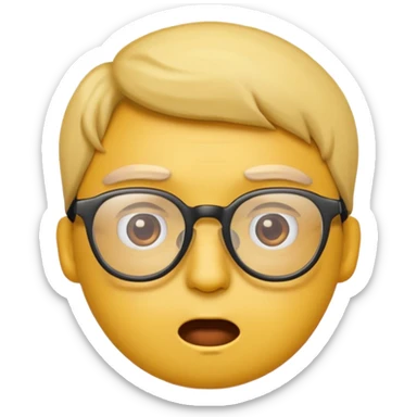 Make a confused emoji with glasses down sticker