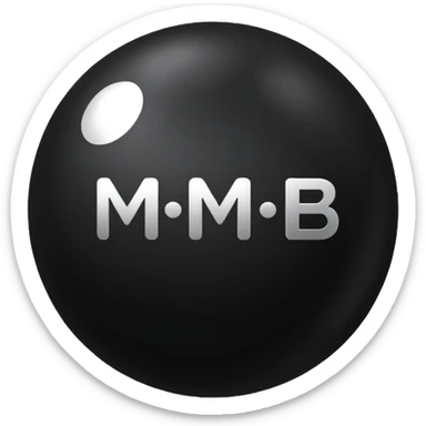 Black Ball with MB written on it. Nothing else no holes. sticker