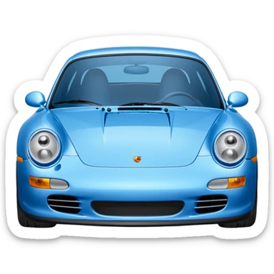 2004 blue porsche carrera with eyes on windshield cars movie sticker