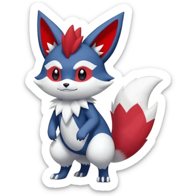 Meowstic-Zangoose-Fakémon-hybrid-creature (full body)  sticker