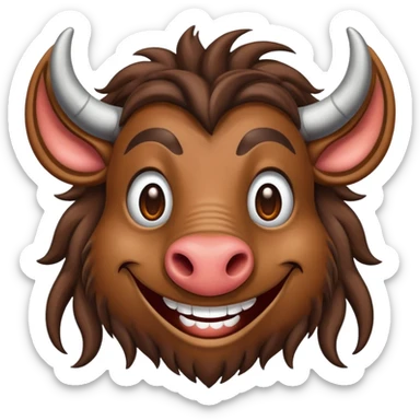 happy gnu smiling sticker