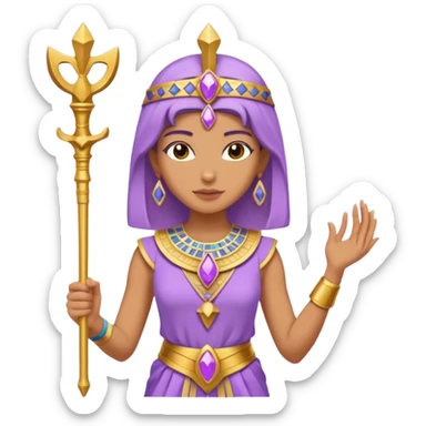 woman, Egypt, lilac, scepter sticker