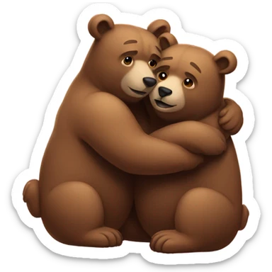 2 bears hug sticker