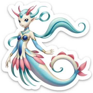 Primarina-Meloetta-Cresselia-Milotic-Amaura-Pokémon-Fakémon-fusion, full body sticker