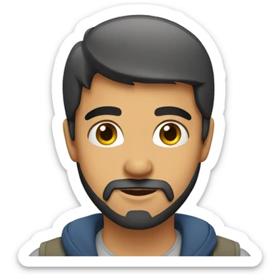 a young arab man with beard and gradient sticker