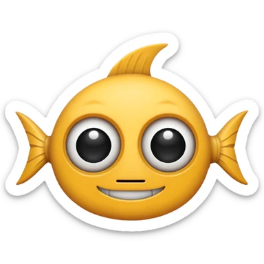 ios fishbone emoji x eyes sticker