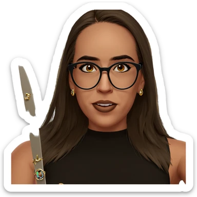 girl with glasses and jewelry sticker