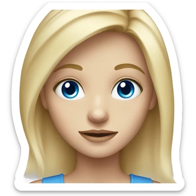blonde girl portrait looking viewer blue eyes sticker