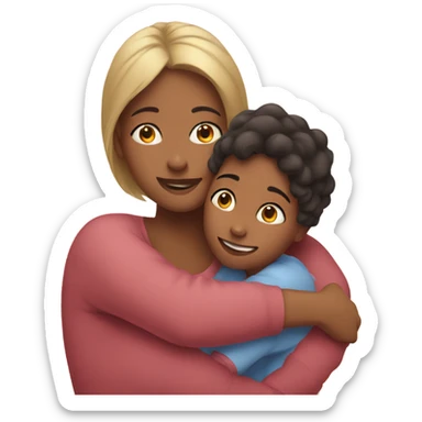Daughter hugging Mom sticker