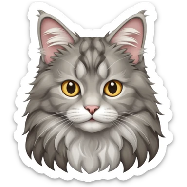Maine coon gris et blanc  sticker