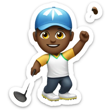 summer olympics boy golfing sticker