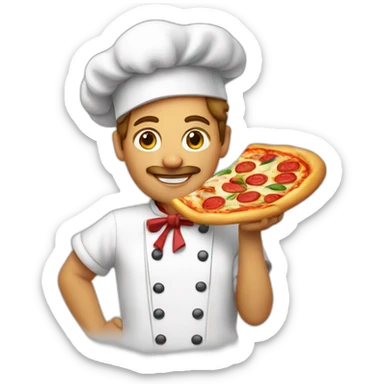 Pizza chef with Pizza sticker