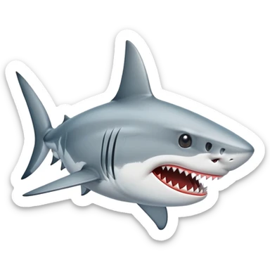 shark emoji from the side, muzzle to the right, angry white and gray shark, we need an emoji that can be set to telegram status, expensive and rich sticker