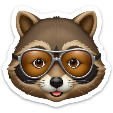 raccoon face wearing sunglasses sticker