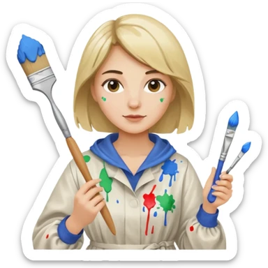woman painter sticker