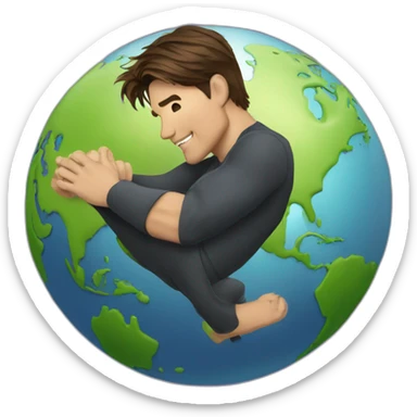 tom cruise hugs the earth sticker