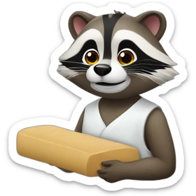 raccoon masseur sticker