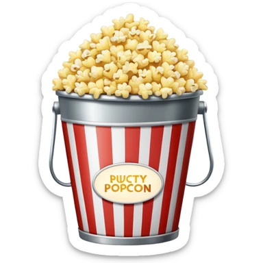 bucket of popcorn and a movie screen sticker