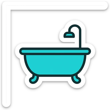 elegant iconic beautiful turquoise bathtub sticker